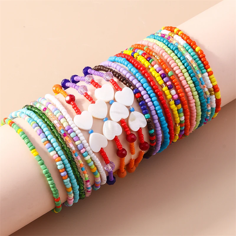 10 Stück/Set, bunte, handgefertigte Armbänder im Bohème-Stil für Damen und Mädchen, ideal als Schmuckgeschenk für Partys und Festivals. – Detail 1