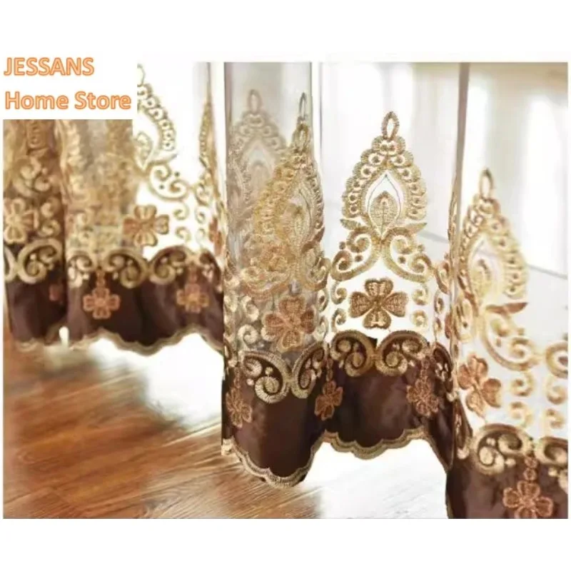 

European Style Luxury Champagne Color Block Velvet Curtains Living Room Bedroom Villa Curtains Door Screen Shutter Window Decor