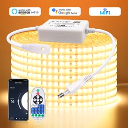 220V 2835 LED Strip Light Wall Touch Wifi Bluetooth Adhesive Tape Waterproof 23key Remote Control Power Kit Flex Led Tape Diode