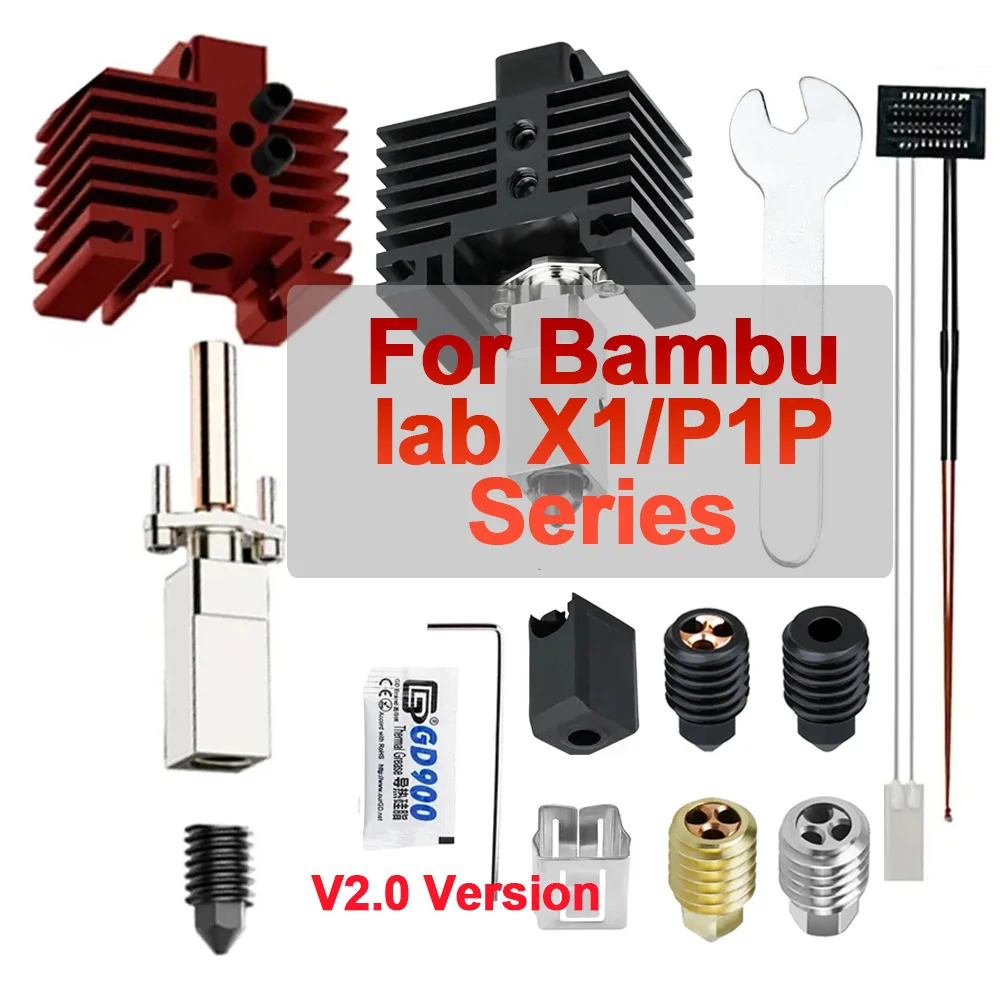 

Bambu Lab Hotend Upgrade TZ 2.0 Version CHT Nozzle Thermistor Bi Metal Fit Bamboo Bambulabs X1 X1C P1P P1S Heated Block kit