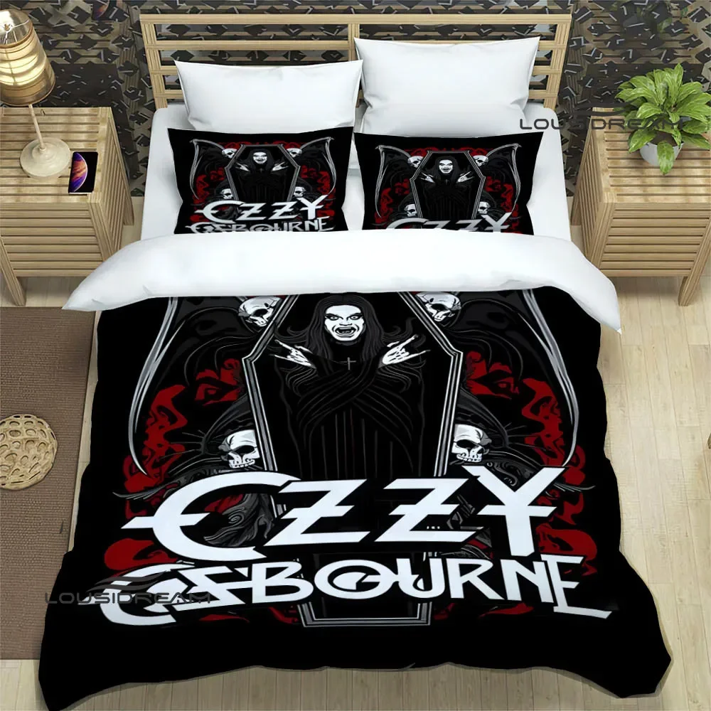 3D Ozzy Osbourne Retro Bettwäsche-Sets, exquisites Bettzubehör-Set, Bettbezug, Bettdecke, Set, Bettwäsche-Set, Luxus-Geburtstagsgeschenk