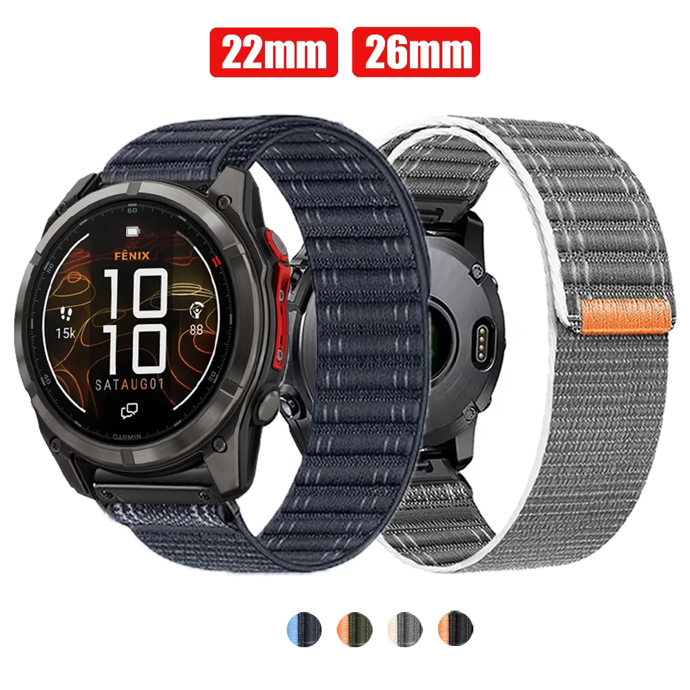 22 26 مللي متر حزام نايلون ل Garmin Fenix 8 pro E 7 7X 6X 6 Pro حزام (استيك) ساعة النسب Mk3i/غريزة 3 2X/Quatix 8 7X 6 3 سوار كوريا #1