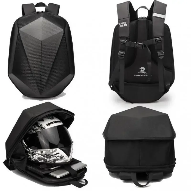 Motorcycle Riding Men's Backpack Knight Motorcycle Bag Hard Shell Helmet Bag Large Capacity Waterproof Student Computer Bag