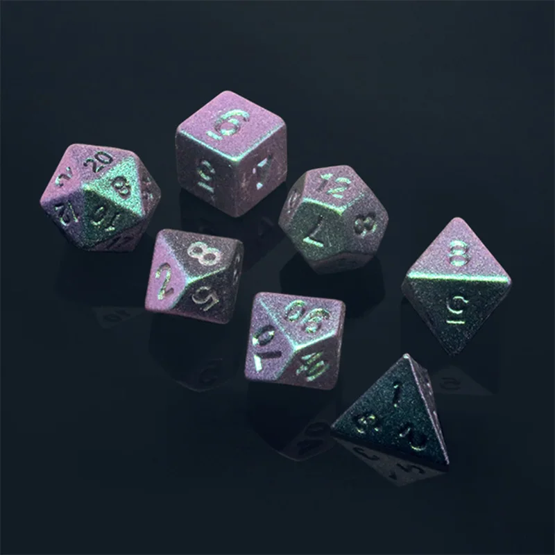 7Pcs/Set Acrylic Electroplating Dice New Polygonal RPG Dungeons and Dragons DND Dice Role Playing Table Games Accessories