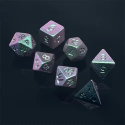 7Pcs/Set Acrylic Electroplating Dice New Polygonal RPG Dungeons and Dragons DND Dice Role Playing Table Games Accessories