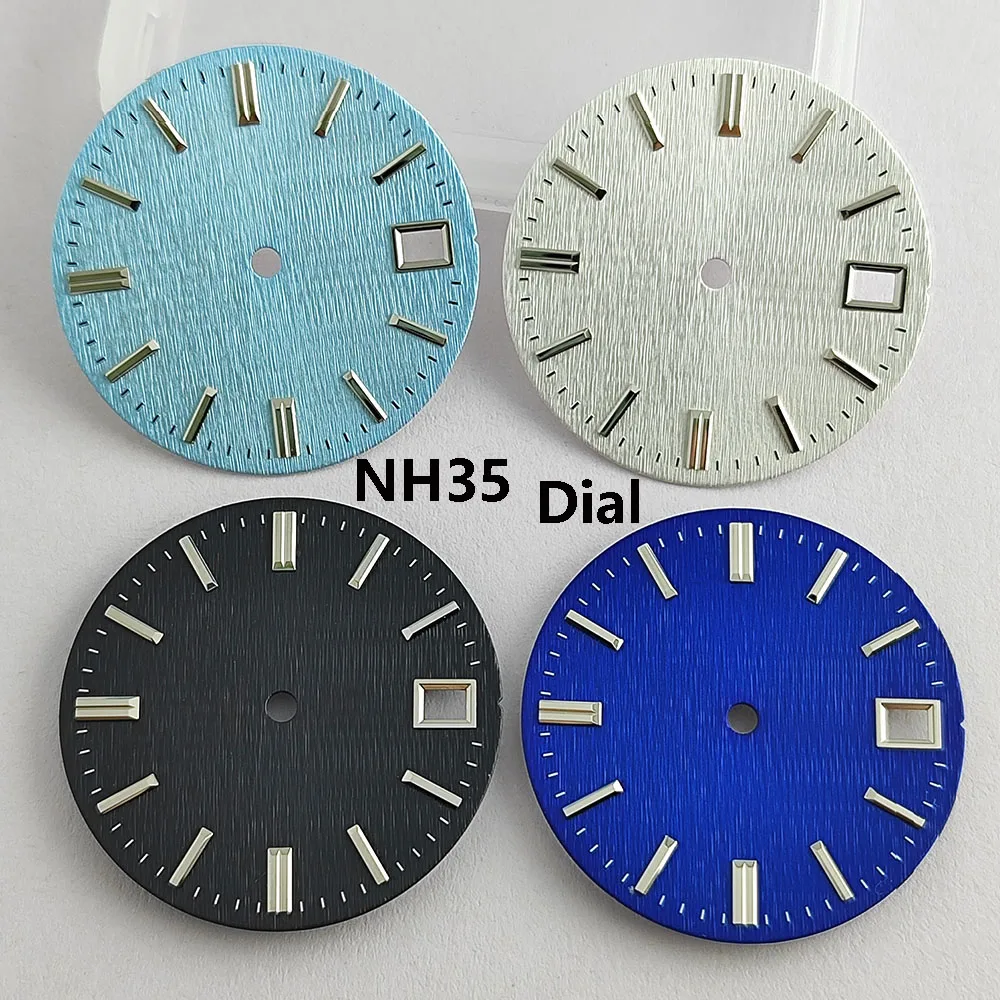 28.5mm NO logo  NH35 watch dial silver  black  blue dial suitable for 3 o'clock NH35 case watch accessories