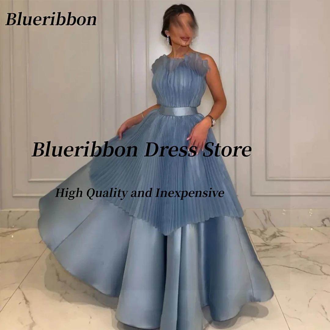 

Blueribbon Саудовское вечернее платье на одно плечо со складками Многоуровневые атласные платья для выпускного вечера Женская одежда трапециевидные вечерние банкетные платья по индивидуальному заказу