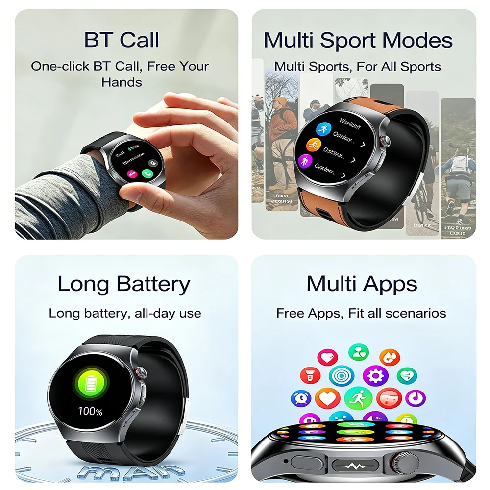 LTE 4G SIM Card+Bluetooth Call Smart Watch Air Bag+Air Pump Accurate Blood Pressure ECG Heart Rate SPO2 Health Sport SmartWatch