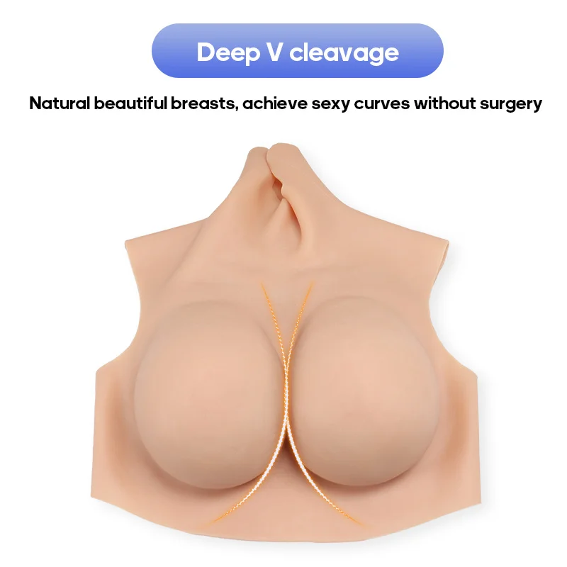 OEM/ODM Z Cup Without Nipple Camouflage Male False Boobs Cosplay Artificial Simulation Super Large One-Piece Breast Silk Floss