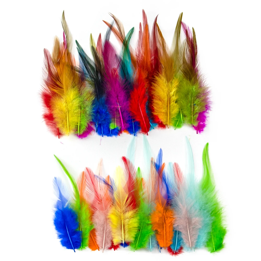 Multi-color Rooster Chicken Feathers 4-6