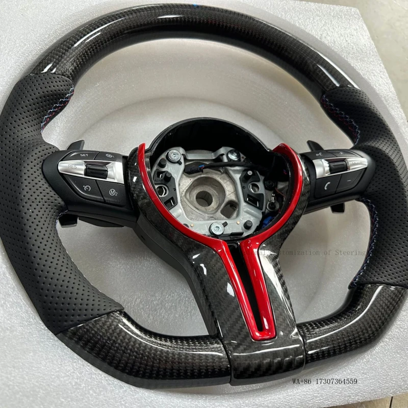 Suitable for BMW series short carbon fiber models with red accents X1X3X4X5X6X5M steering wheel