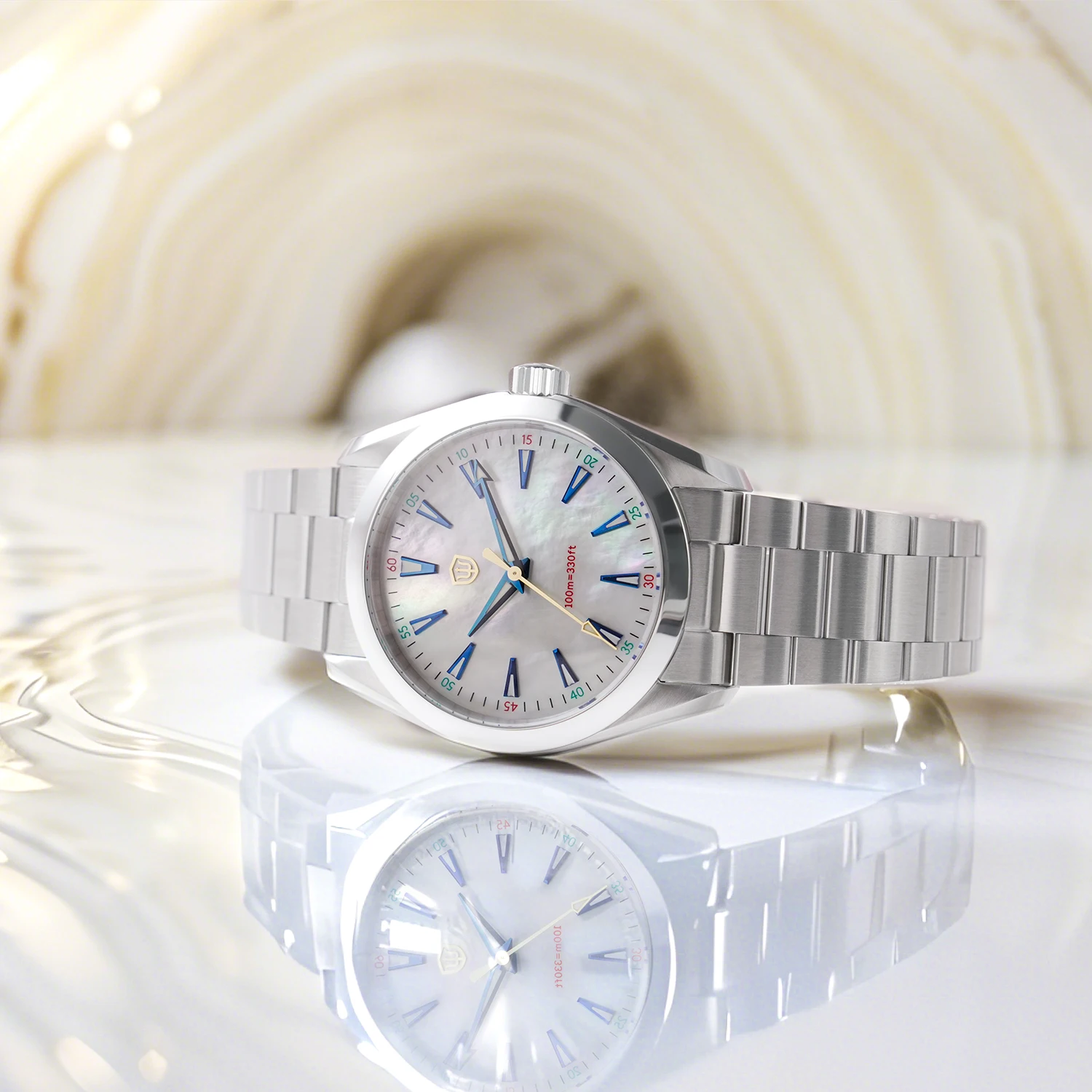 Watchdives VH31 الاجتياح ساعة يد تعمل بالحركة الثانية 38 مللي متر الياقوت مضيئة مقاوم للماء 100 متر الفولاذ المقاوم للصدأ خمر الساعات WD0006