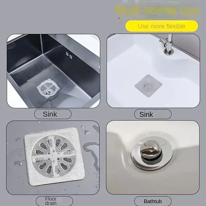 New 10/30Pcs Disposable Shower Drain Hair Catcher Anti-blocking Filter Drain Stickers for Bathroom Laundry Bathtub Kitchen Sink