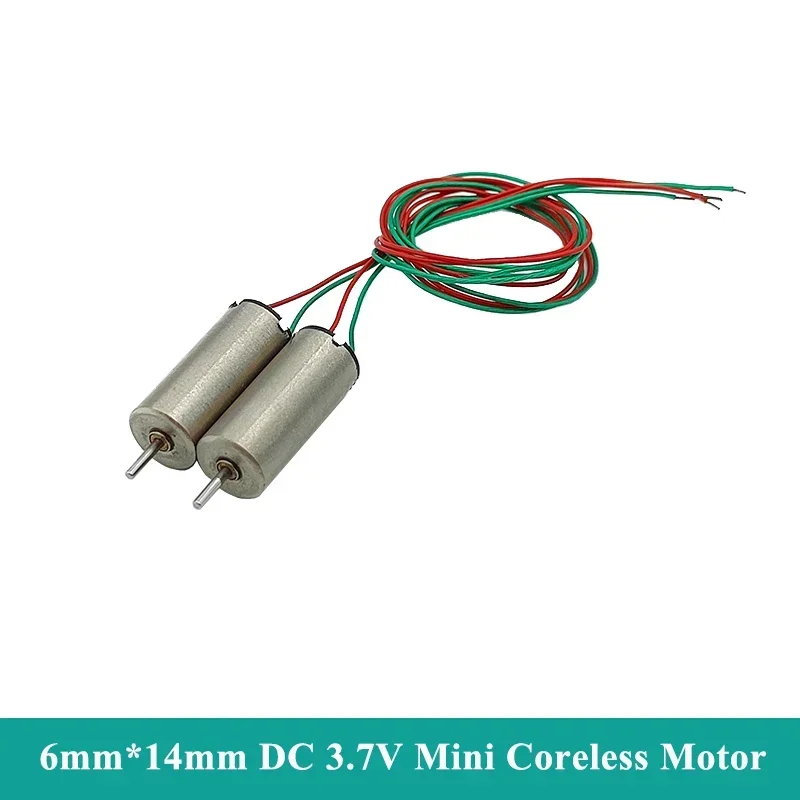 2PCS Mini Coreless Motor 0614 6mm*14mm DC 3.7V 53000RPM High Speed Hollow Cup Engine for DIY RC Drone Aircraft Hobby Toy Model