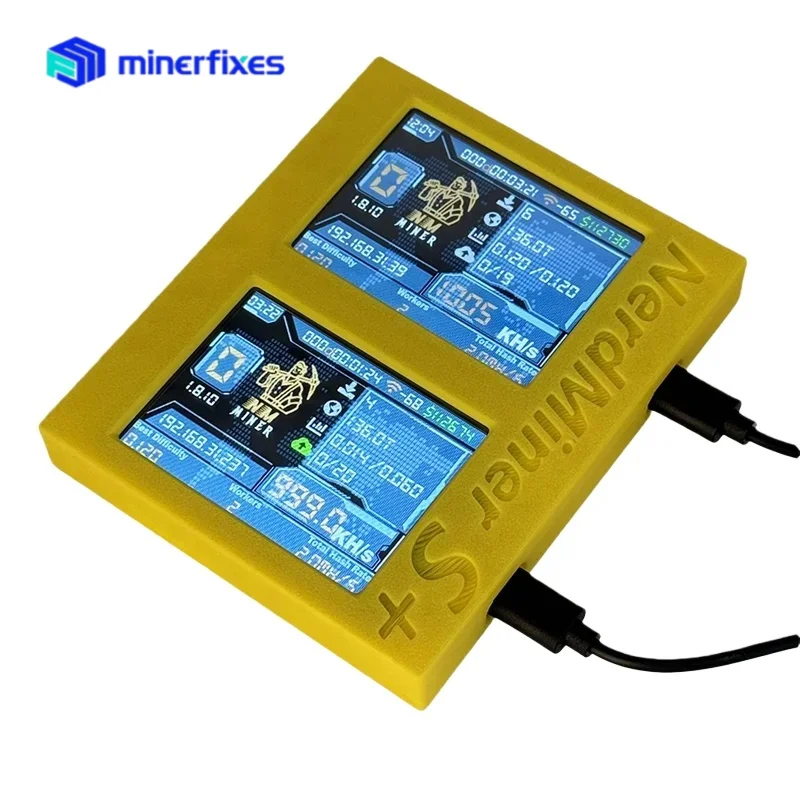 Nerdminer S + Bitcoin Solo Miner شاشات مزدوجة 1060KH/S ETH السعر/التعدين/الزمن عرض WiFi Crypto Lottery Miner #6