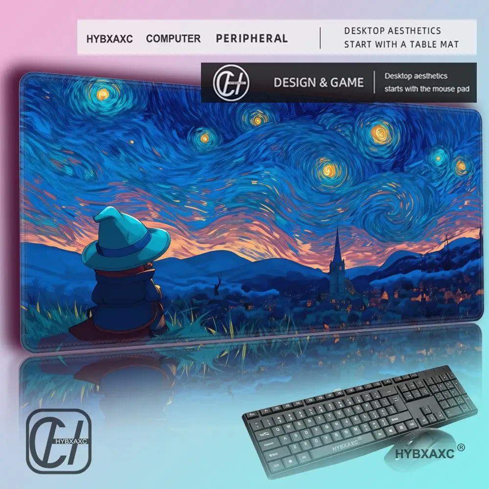 

HYBXAXC Starry Sky Wizard Magic Card Playmat, Anti-slip MTG Gathering Battle Mat, TCG Commander Gaming Desk Pad, HD Art Print
