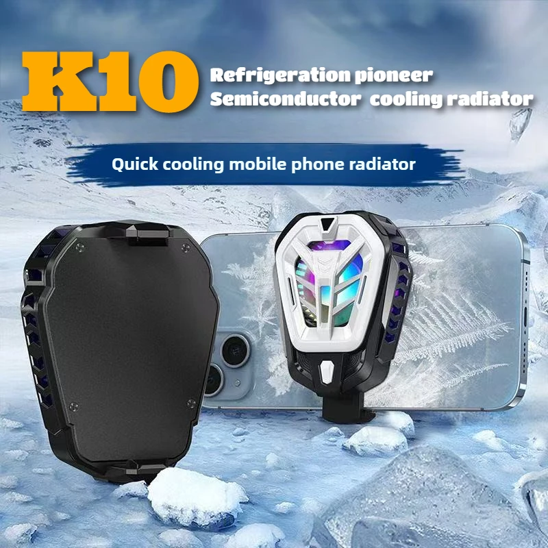 

K10 ABS Alloy Mobile Phone Semiconductor Back Clip Cooling Fan Radiator for PUBG Game Cooler for IOS Android Gaming Accessories
