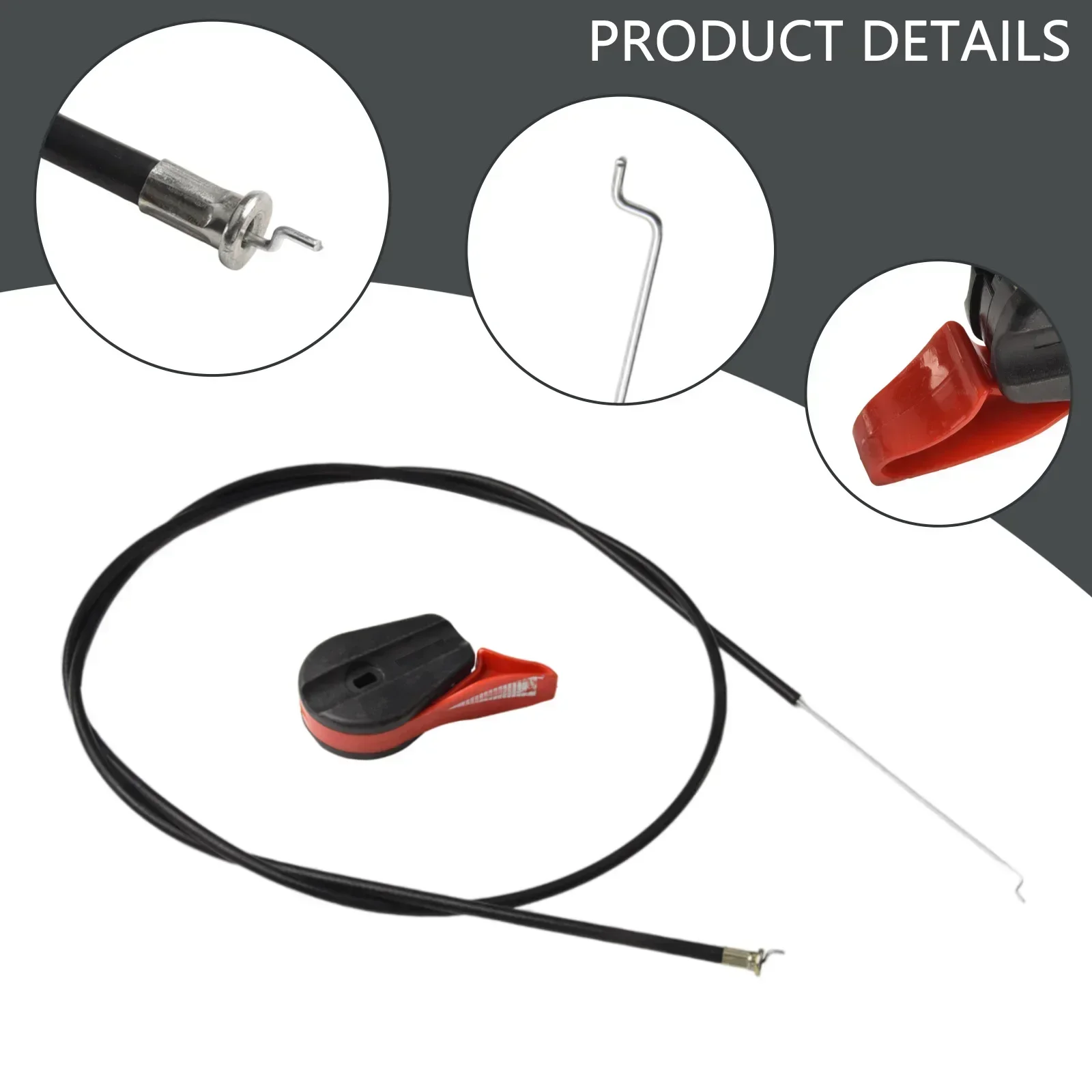 Lawn Mower Throttle Control Switch And Cable 1350mm Throttle Cable Switch Set 8x5x3.5cm Black+Red Lawn Mowers Parts