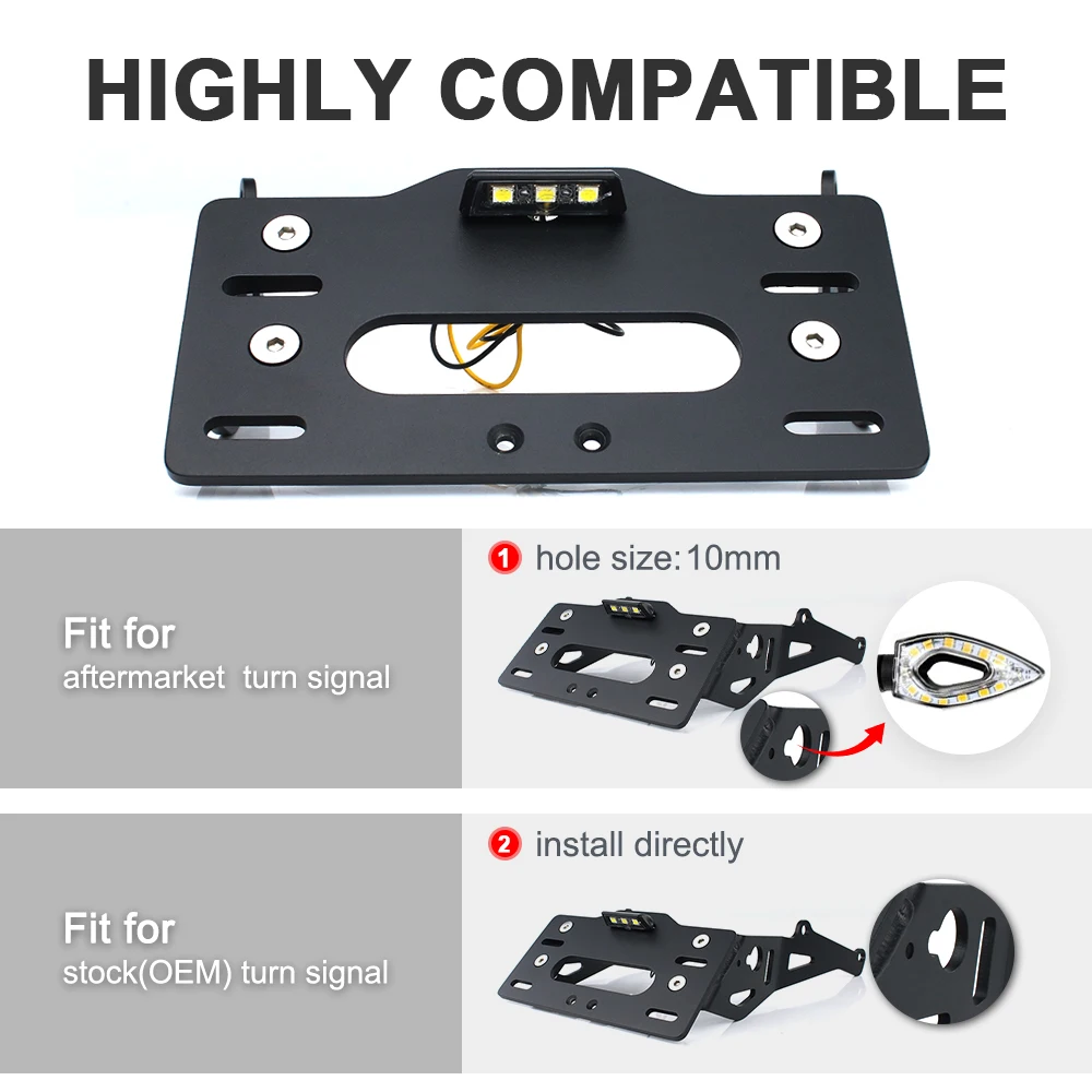 Fit For Indian FTR 1200 2019-2024 FTR1200 Rally/S Motorcycle License Plate Holder Bracket Rear Tail Tidy Fender Eliminator Kit