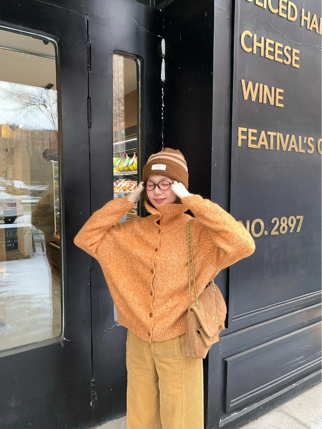 

Вязаный кардиган Xenl Chen Wenwen Maple Le Sugar Coat из кроличьего меха, универсальный, осенне-зимний, теплый, с высоким воротником