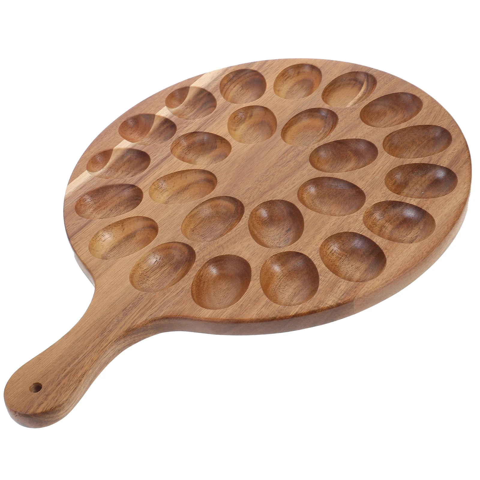 

Acacia Mangium Deviled Egg Tray Wooden Serving Platter Home Kitchen Restaurant Use Easter Christmas Party