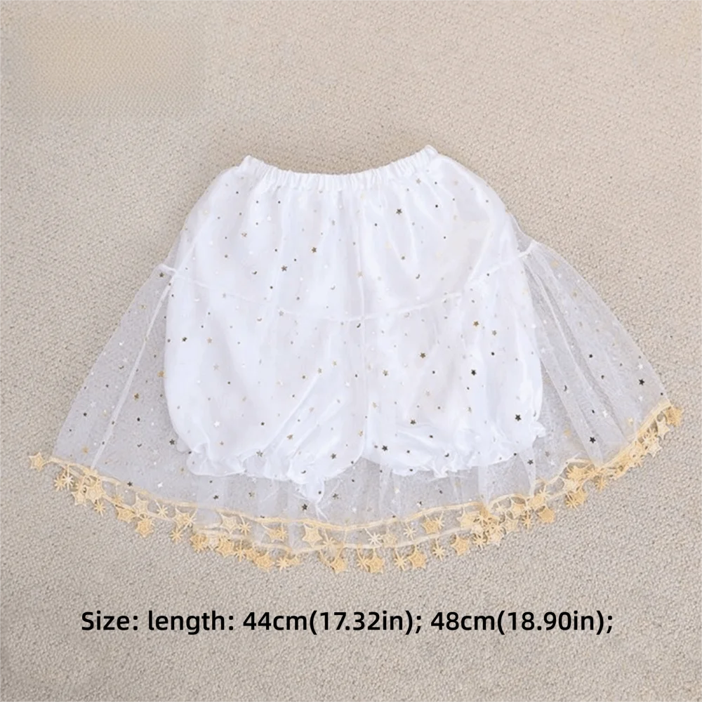 Gold Silver JK Safety Pants Pumpkin Shape Lace Bottom Lolita Bloomers Star Gauze Anti-Light Patterned Shorts Uniform Style