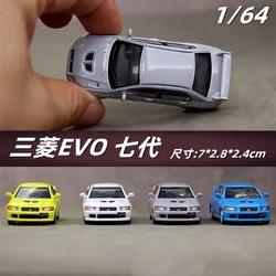 JKM 1/64 Mitsubishi EVO 7 Alloy Sports Car Model Diecast Vehicles Model Shock-absorbing sliding Simulation Collectibles Kids Toy
