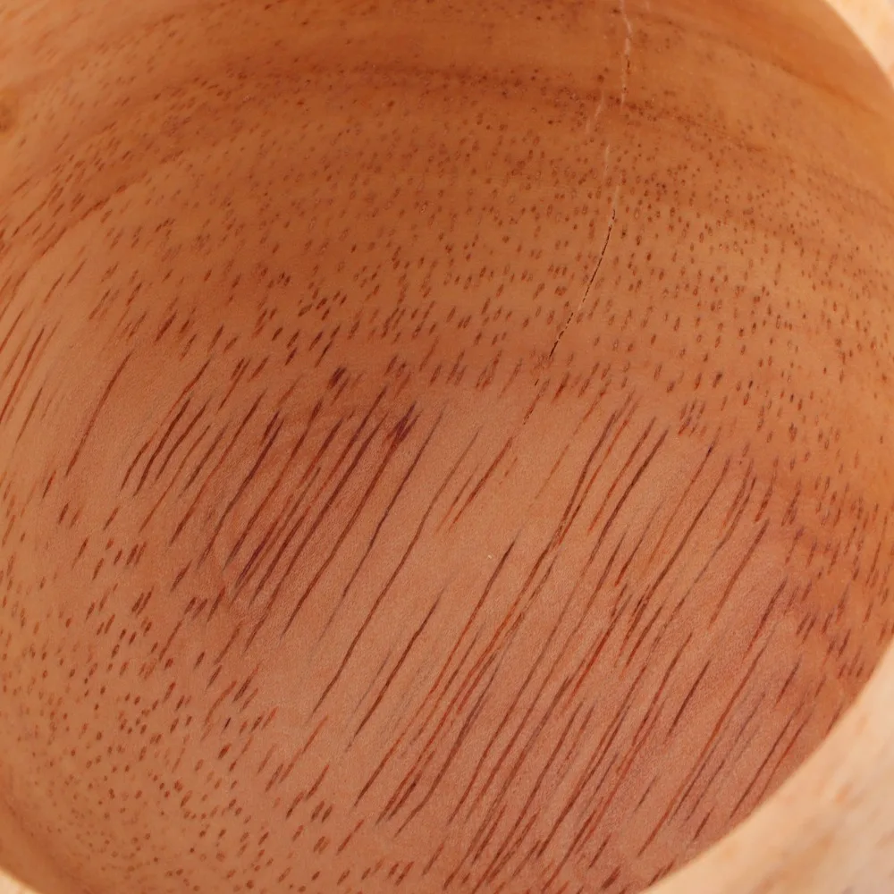 Practical Wooden Milk Cup Smooth Thickened Salad Mug Double Hole Comes with clasp Coffee Mug Outdoor