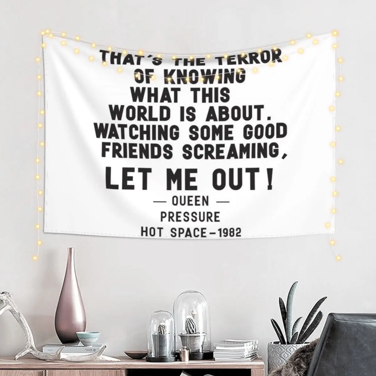 

English Rock lyric quote. Rock and Roll gift. Tapestry Art Mural House Decorations Aesthetic Room Decorations Tapestry