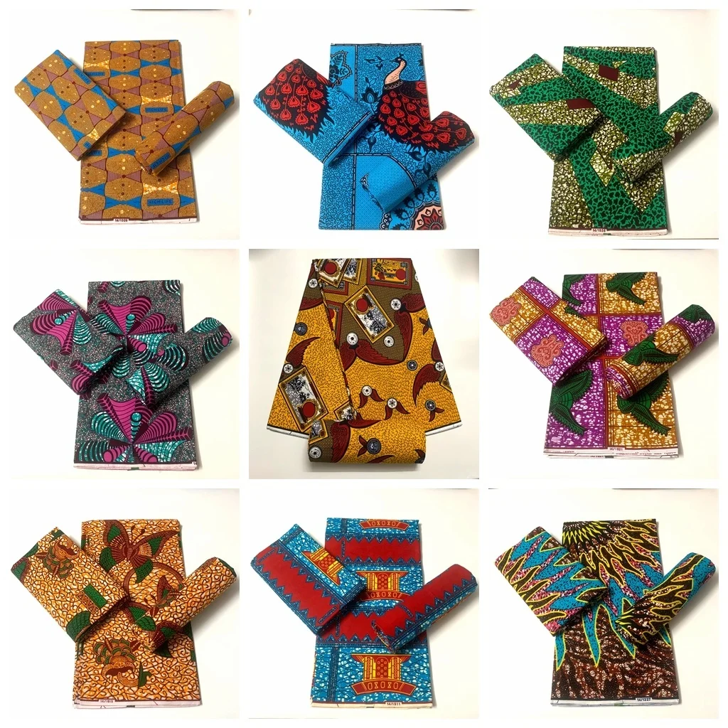 

2024 African Wax Print Ankara Fabrics 100% Cotton Nigerian style patchwork sewing Guaranteed Veritable Real Wax For Dresses