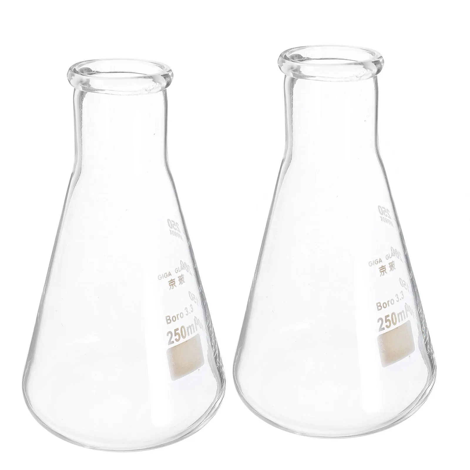 

2Pcs Durable Thickened Glass Erlenmeyer Flasks Practical Lightweight Laboratory Storage Flasks for Chemistry Use
