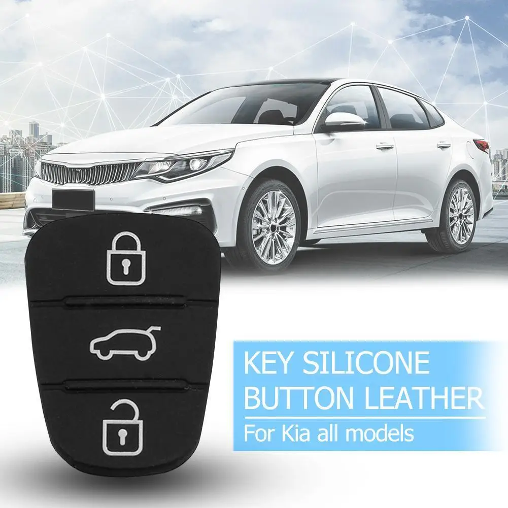 Replacement 3 Button Rubber Pad for i30/i35/iX20 Solaris Verna for Kia K2 K5 Rio Sportage Flip Remote Car Key Shell Case
