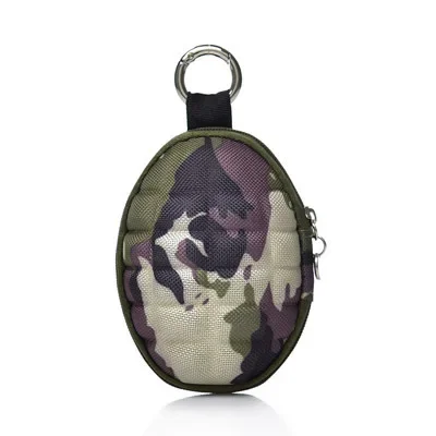 2025 New Portable Grenade Shaped Style Key Wallet PU Leather Hand Zipper Car Coin Purse Knife Pouch Bag Keychain Case Camouflage