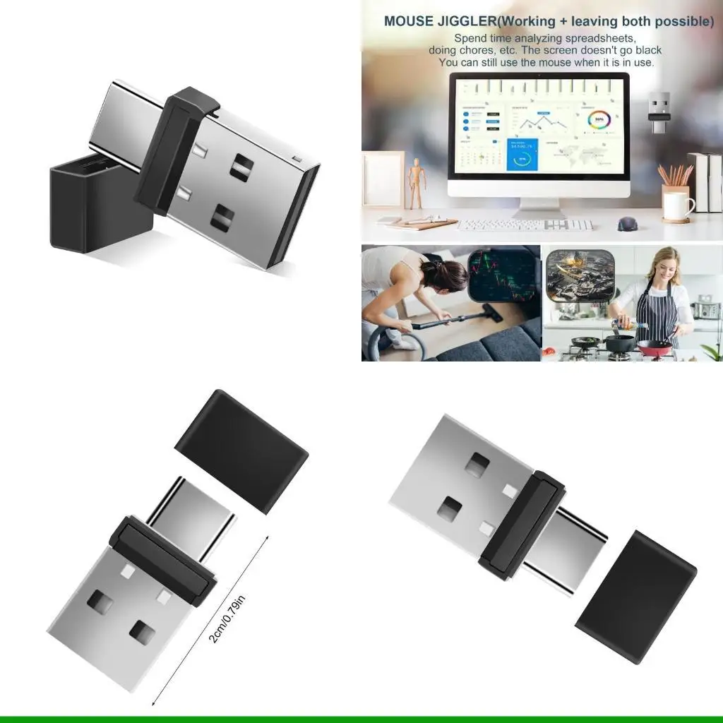 U55C Mouse Jigglers USB USB C Mouse Mover Automático Mini Mouse Shaker Mantener computadora