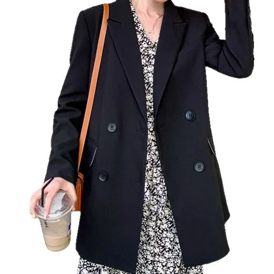 2025年春秋新作 レディース スーツジャケット ゆったり カジュアル ダブルブレスト