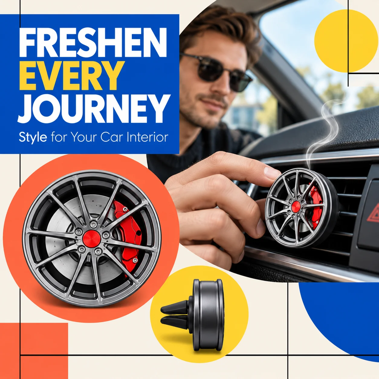 TE37 RID LM Aluminum Alloy Model of Wheel Hub Car Air Outlet Aromatherapy Fingertip Gyro Decoration Wheel Hub Can Rotate