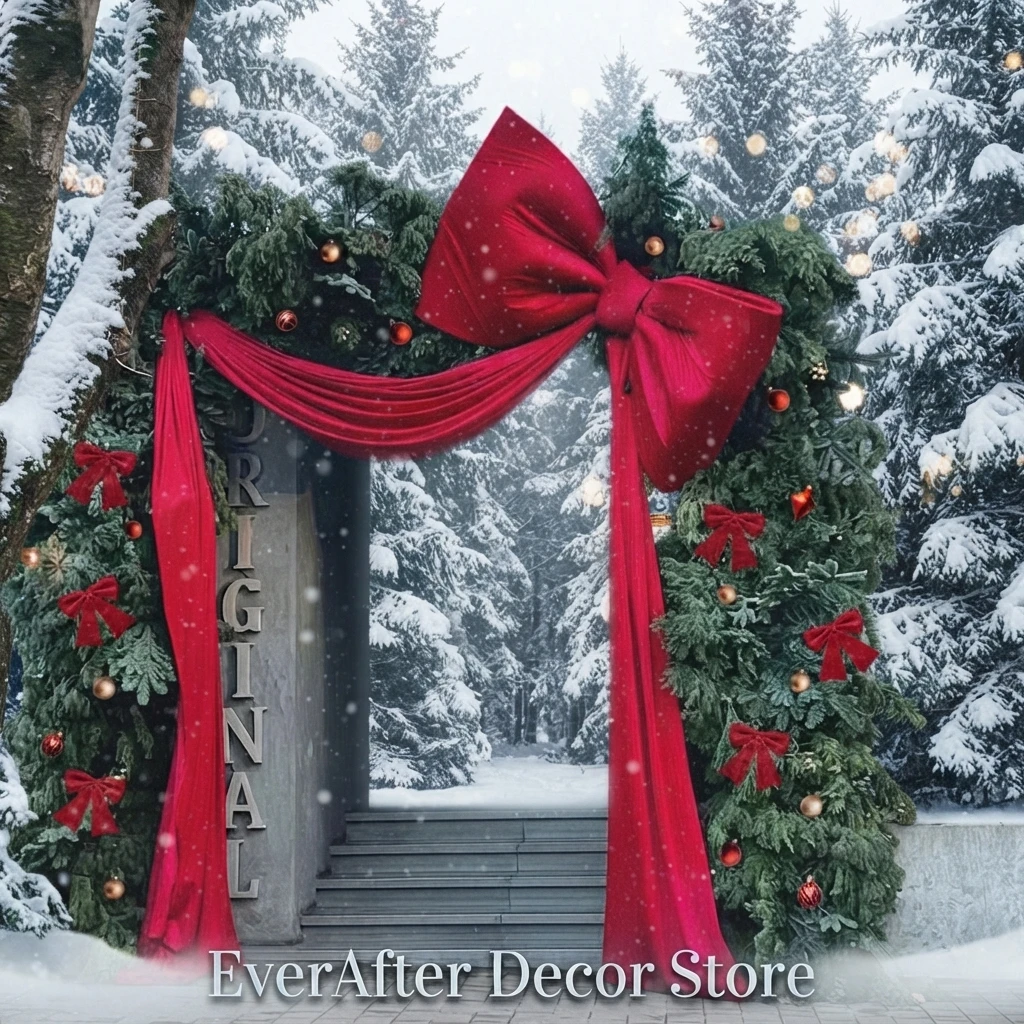 Giant Red Velvet Bow for Wedding Backdrops Engagement Wall Decoration Hall Shop Window Display Party Photography Props