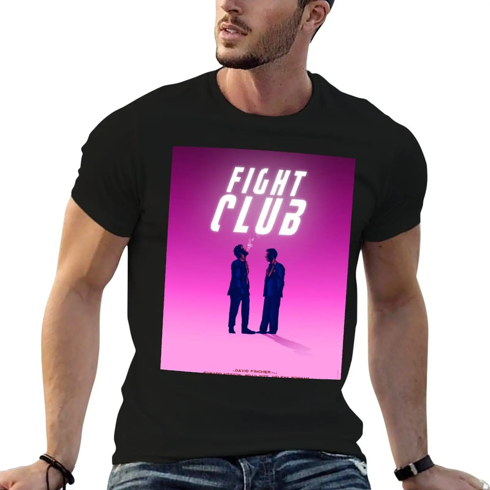 

Club Fight with prints Minimalist man t cotton t shirts T-Shirt poster Movie quality shirt high