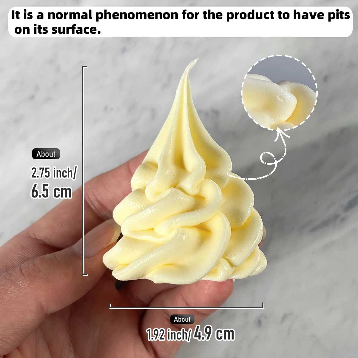 Spiralförmiges Eiscreme-Attrappenmodell, DIY-Gebäckdekoration, Schaufenster-Requisite für Dessertläden, Bäckerei-Dekorationszubehör – Detail 6