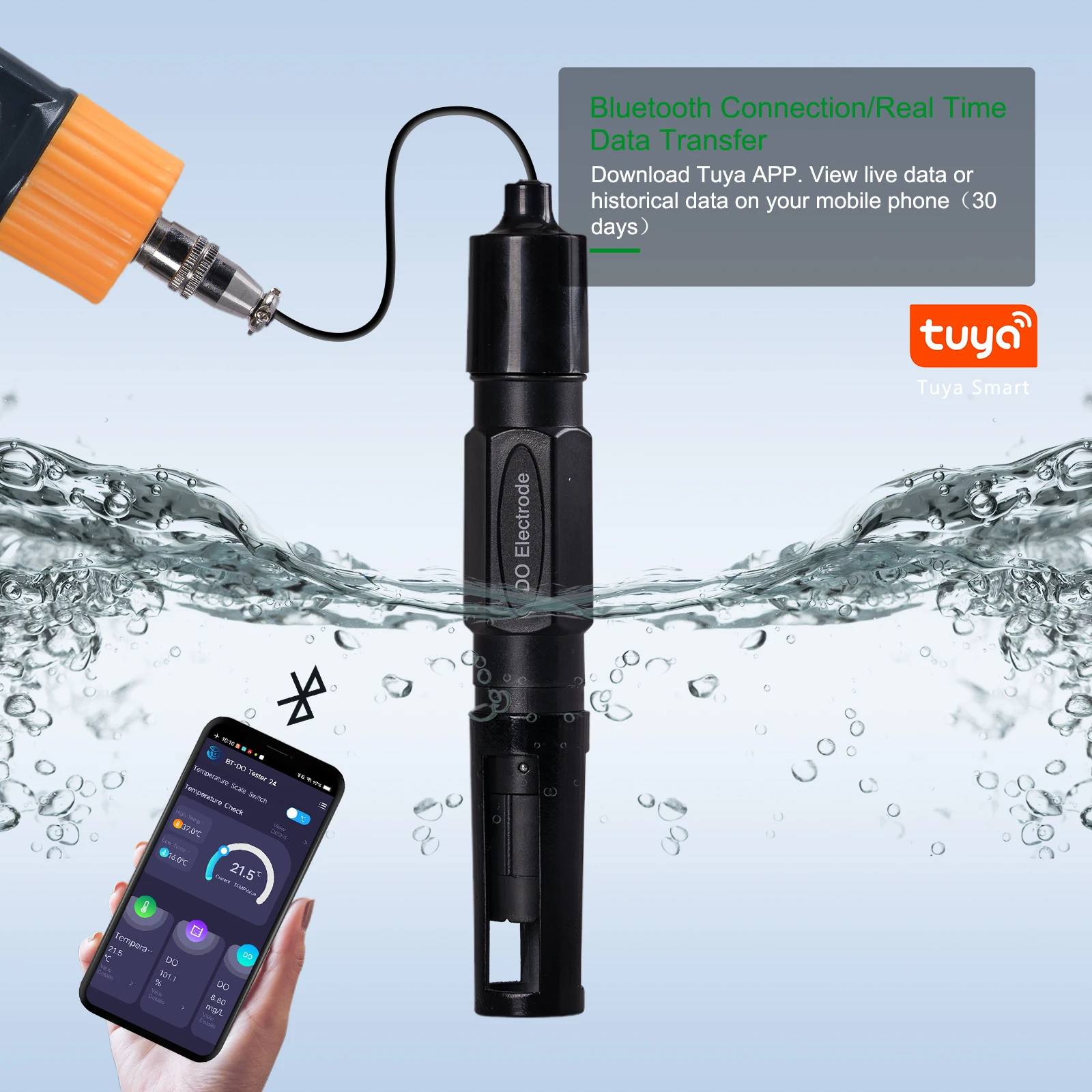 

Bluetooth Dissolved Oxygen Meter: Replaceable Probe with Auto Calibration and Temperature Compensation - Wireless App for