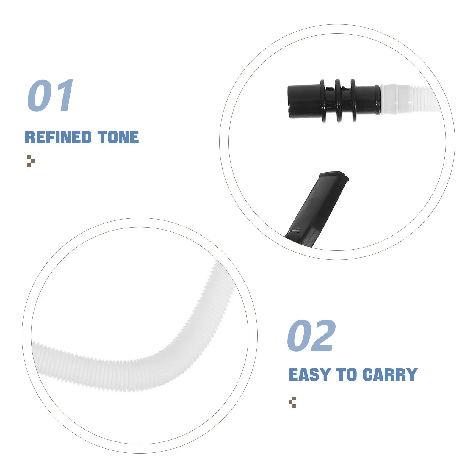 3Set Flexible Melodica Pianica Tube Set Plastic Mouthpiece Replacement Parts for Air Piano Keyboard Young Learners Extended