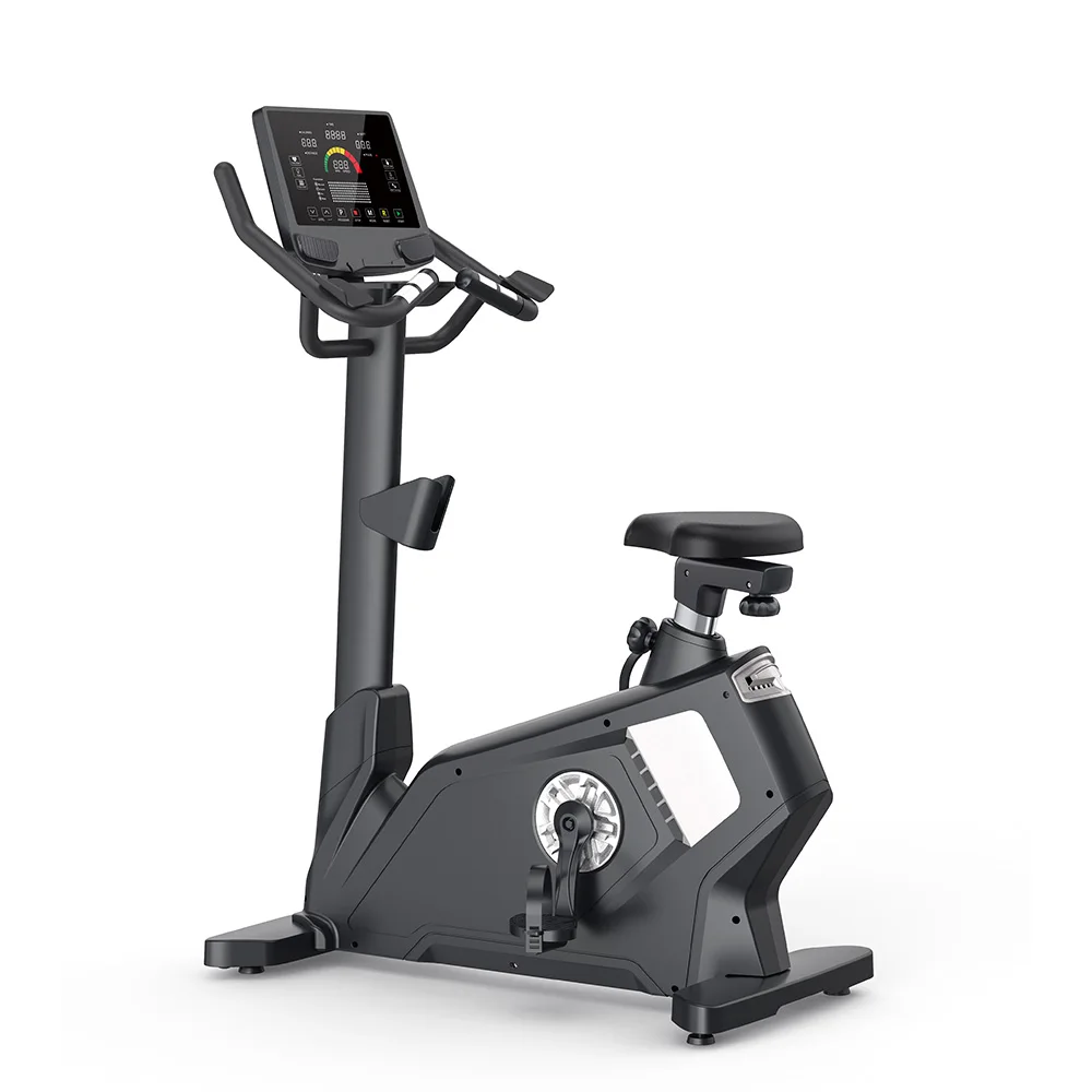 Hotel Gym Club One-Stop Supporting Service LED Screen Upright Cycle Cardio Training Electric Bike Commercial Fitness Equipment