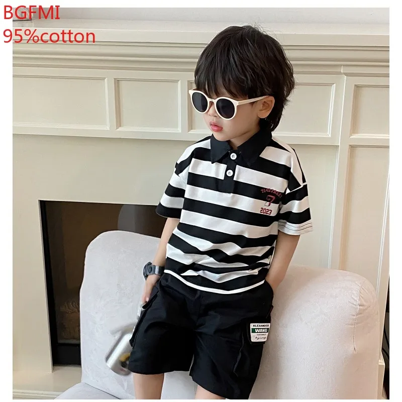 

Outdoor Clothes for Children Baby Boby Outfit Set Polo Shirt+Shorts Two Piece Set Summer Kids Striped Top and Bottom Clothes Set