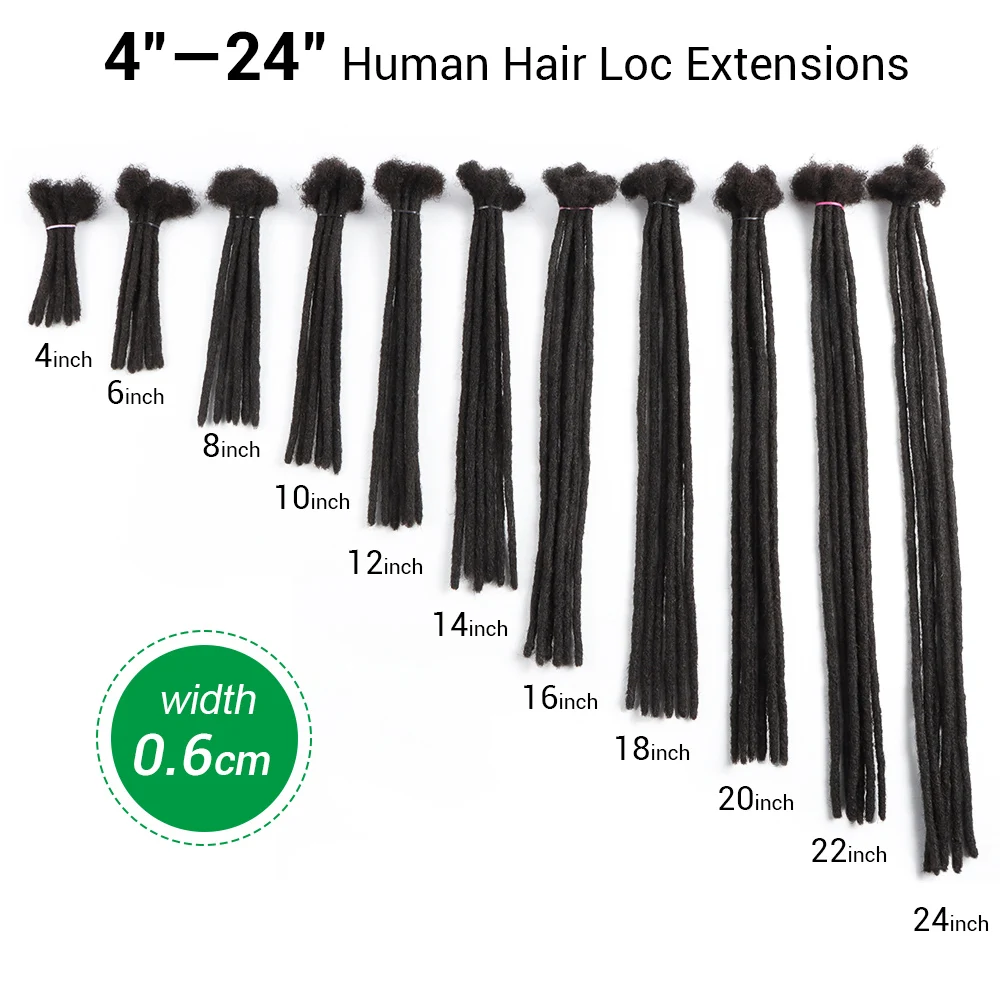 Rộng Lớn 0.6Cm 20/40/60 Sợi 100% Tóc Của Con Người Phi Kinky Dreadlock Phần Mở Rộng Cho Phụ Nữ Toàn Đầu Tay Của Con Người locs Nối Dài