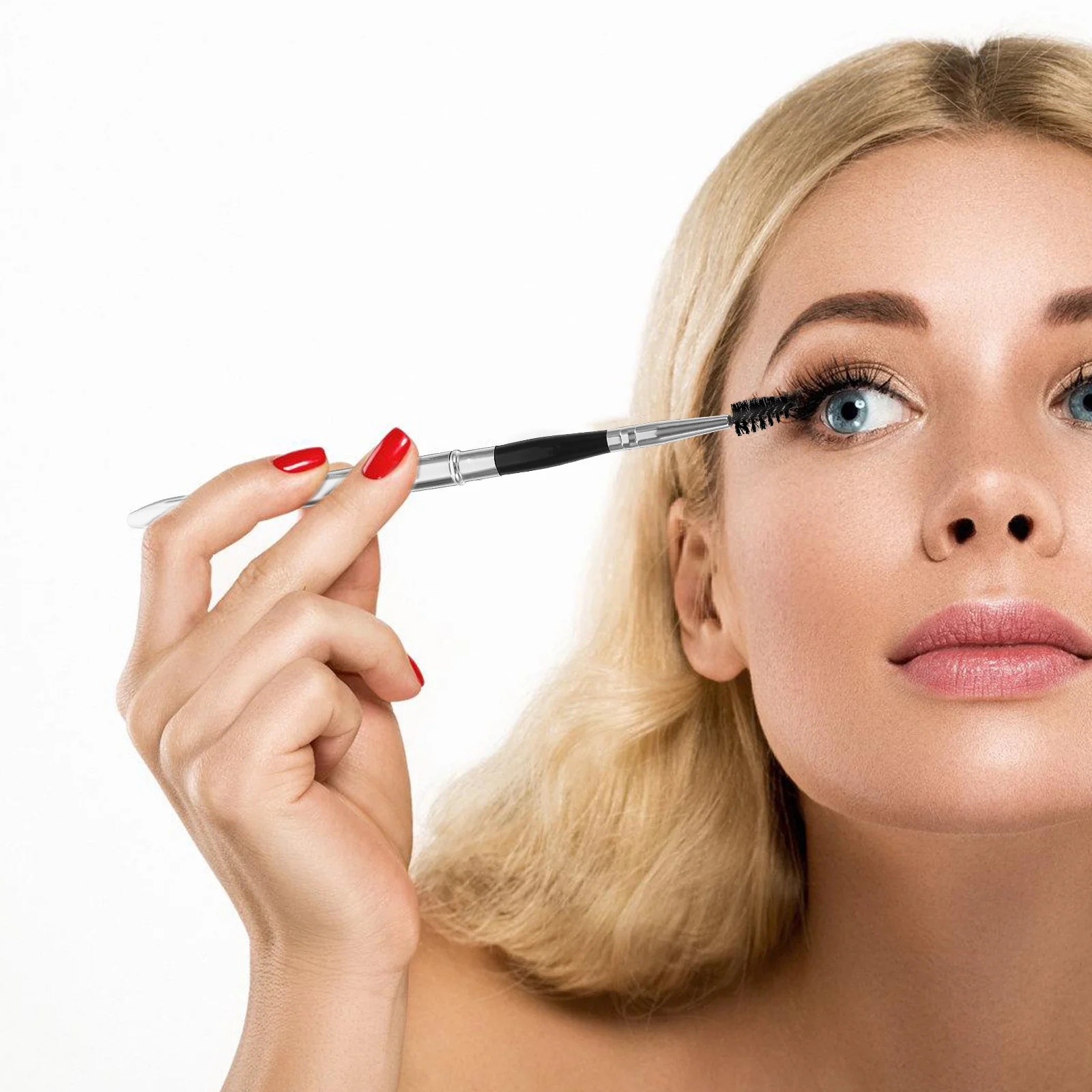 2 pçs escova de cílios durável à prova de ferrugem fácil operação cílios perfeitos em qualquer hora em qualquer lugar rímel varinhas maquiagem dos olhos escova de cílios