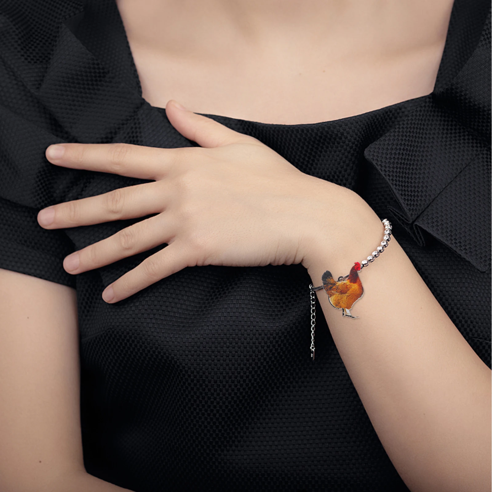 

20Pcs Chicken Animal Pendant Charms Durable Lightweight Acrylic DIY Jewelry Making Accessories for Bracelets Necklaces