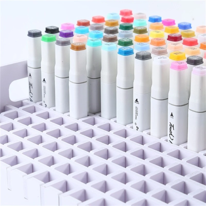 

204 Slots Marker Stand Desktop Art Marker Organizers Space Saving Art Supply Rack PVC Storage Stand For Drawing Marker