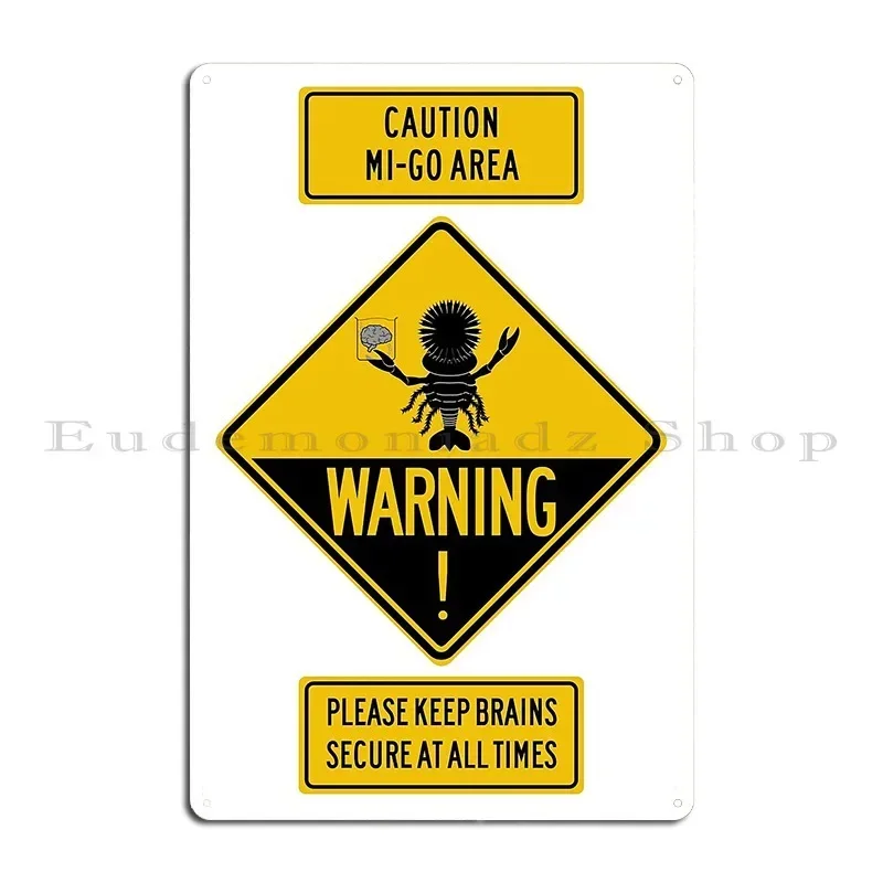Mi Go Warning Signs H P Lovecraft Inspired Cthulhu Mythos Metal Sign Wall Pub Garage Cave Printing Club Tin Sign Poster