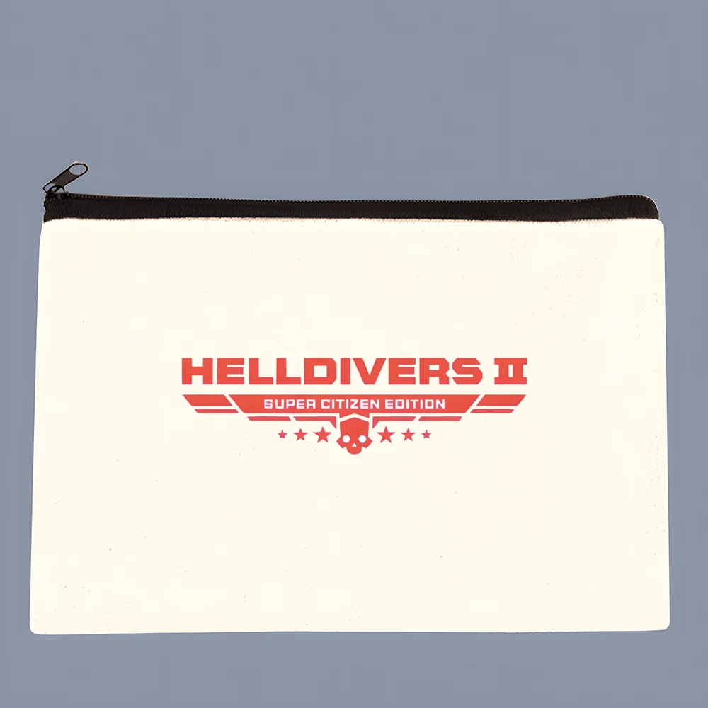 Helldivers chave lona moeda bolsa coleção saco de lona pequena carteira com zíper saco chave mão presente