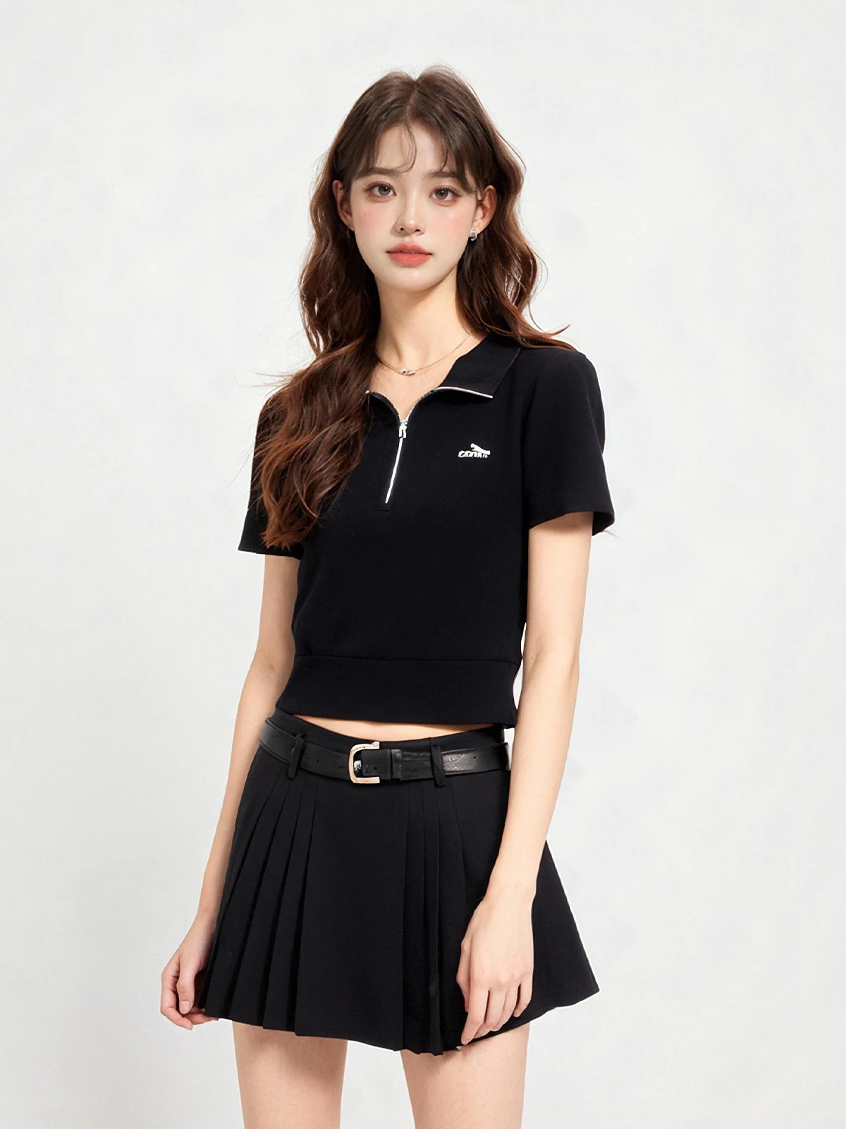 

Ele Vintage High Waist A-Line Skirt Spring Summer Pleated School orm Sle ort Skirt for Women Korean Sle